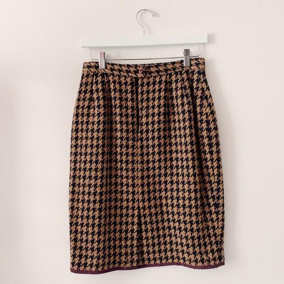 Vintage 1980 Christian Dior Herringbone Wool 2pc Set - Picture 4 of 10